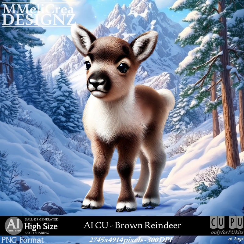 (image for) AI - CU Brown Reindeer (CU4PU/PNG)